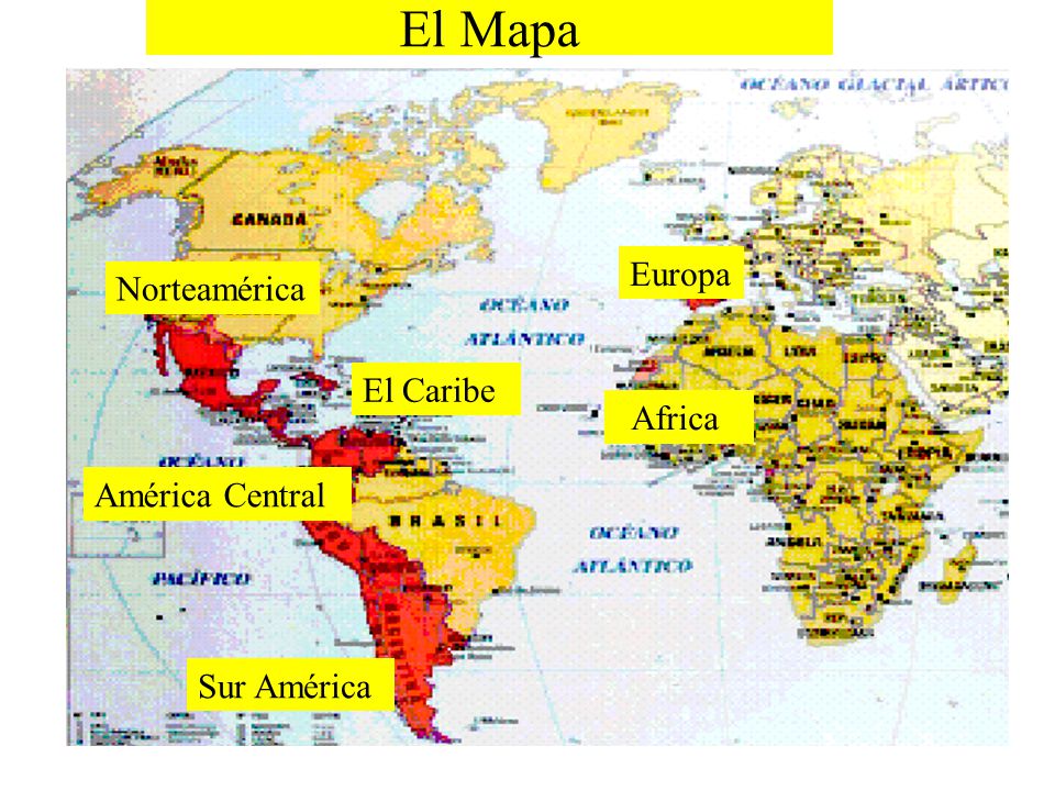 El Mapa Europa Norteamérica El Caribe Africa América Central