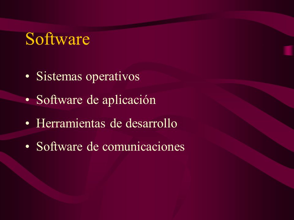 Software Sistemas operativos Software de aplicación