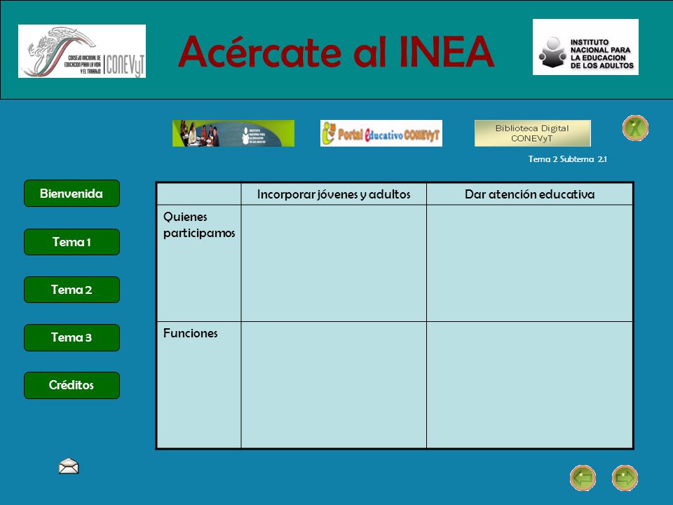 Acércate al INEA Bienvenida Incorporar jóvenes y adultos