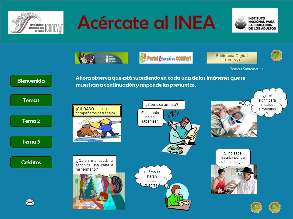 Acércate al INEA Tema 1 Subtema 1.1.