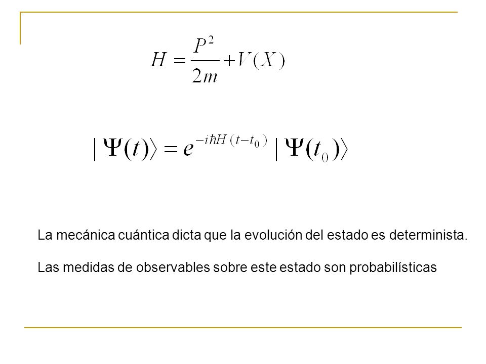 La mecánica cuántica dicta que la evolución del estado es determinista.