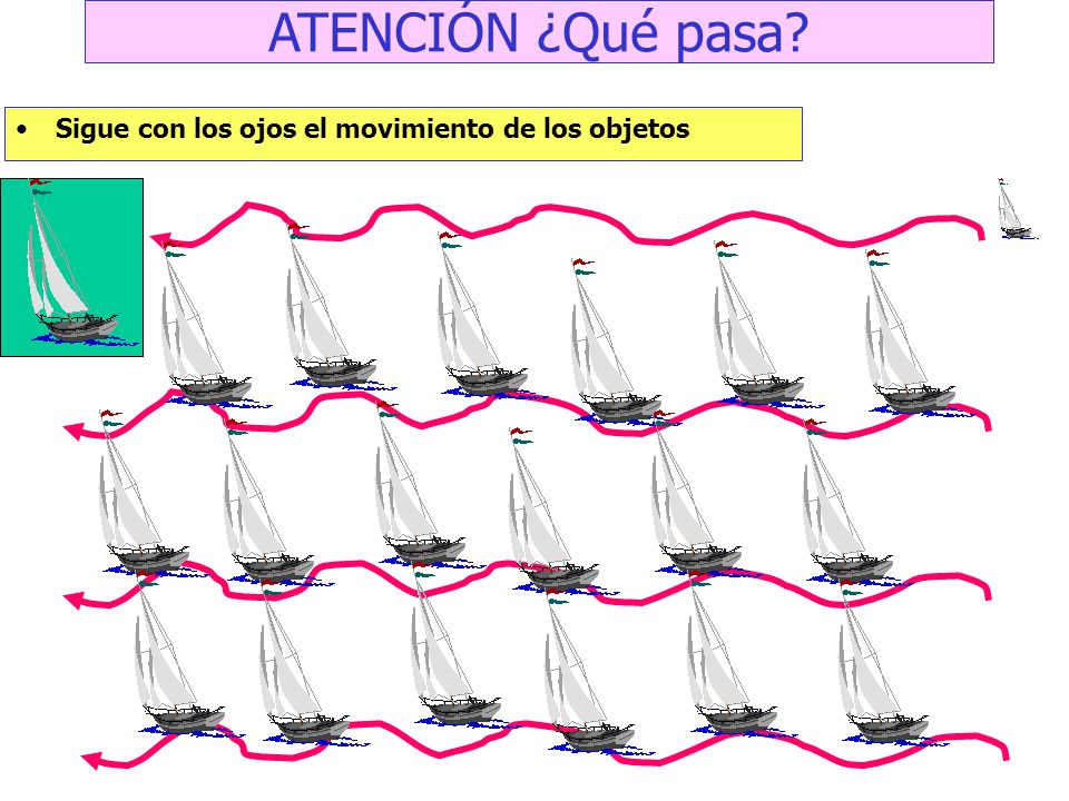 ATENCIÓN ¿Qué pasa Sigue con los ojos el movimiento de los objetos