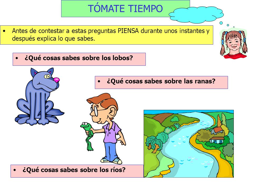 TÓMATE TIEMPO Antes de contestar a estas preguntas PIENSA durante unos instantes y después explica lo que sabes.