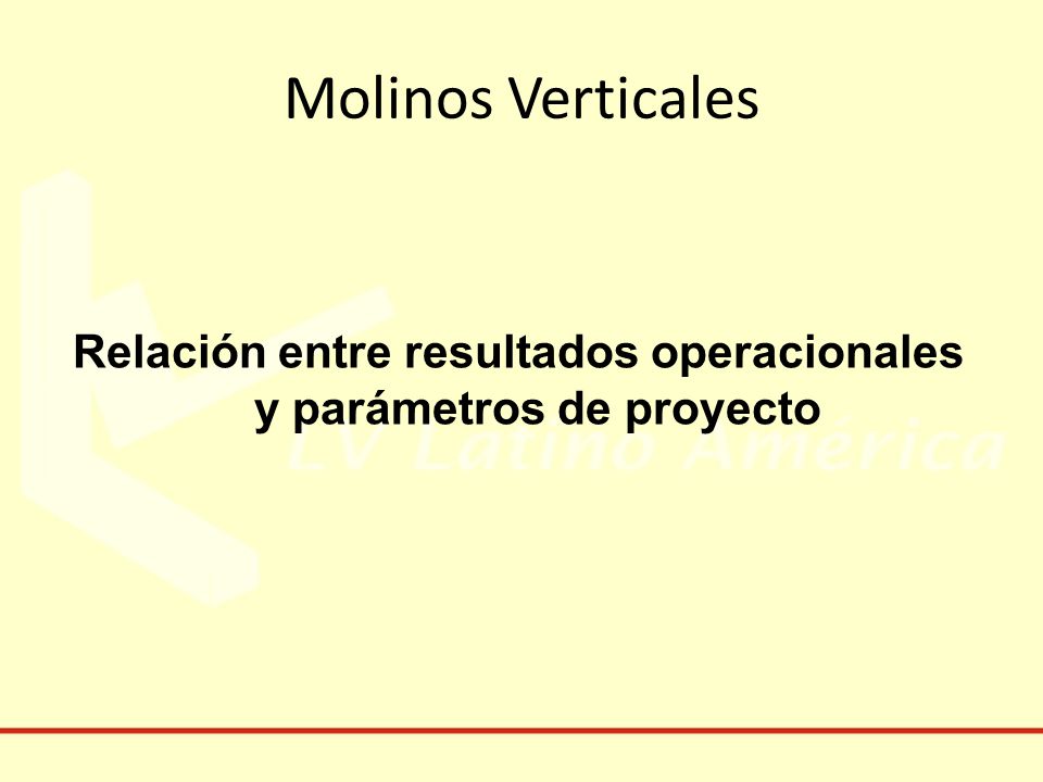 Relación entre resultados operacionales y parámetros de proyecto