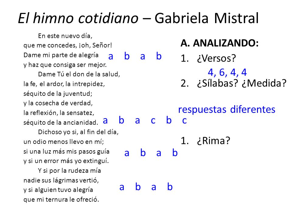 El himno cotidiano – Gabriela Mistral