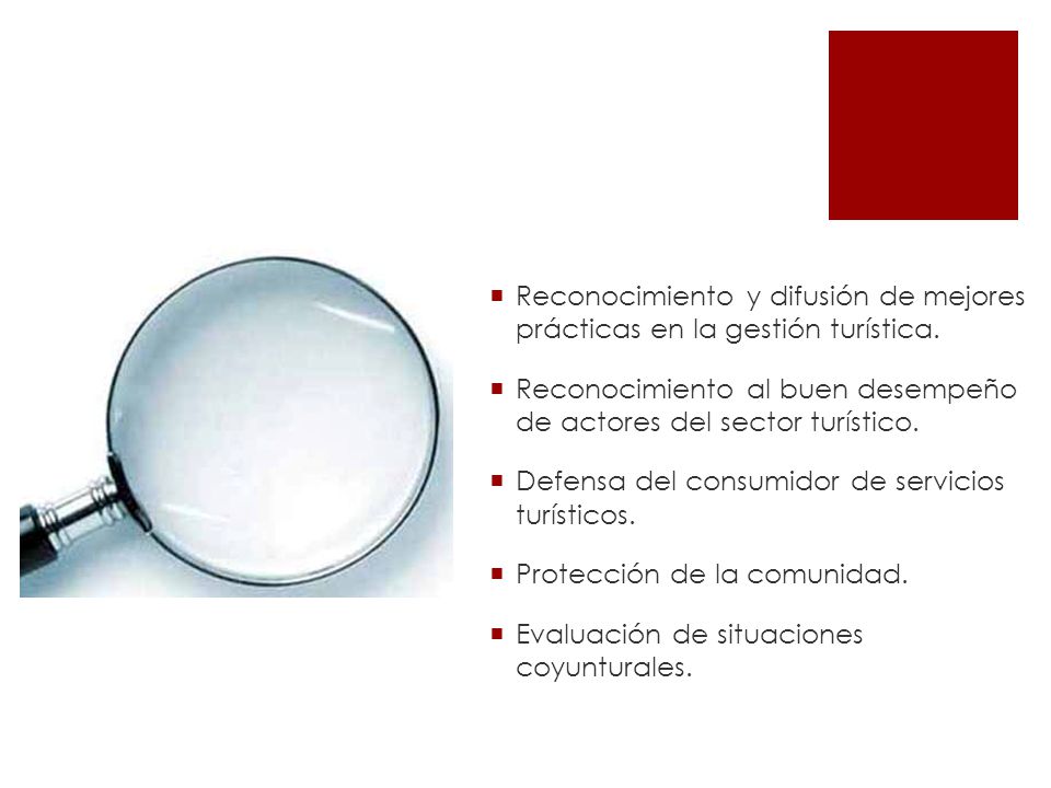 Reconocimiento y difusión de mejores prácticas en la gestión turística.