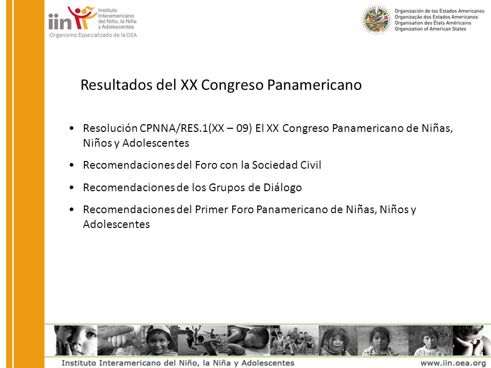 Resultados del XX Congreso Panamericano