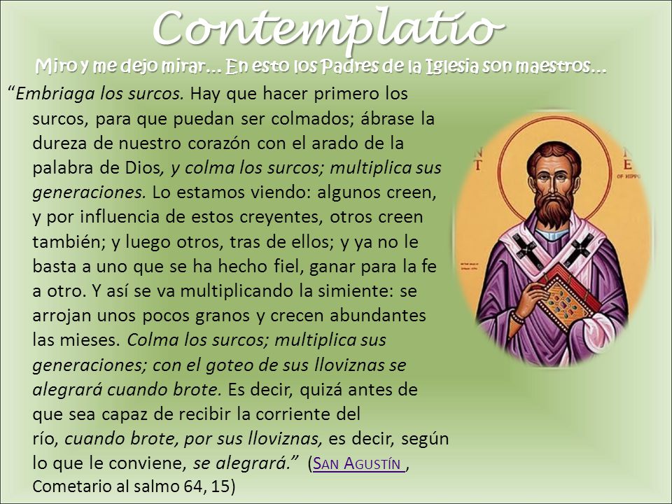 Contemplatio Miro y me dejo mirar… En esto los Padres de la Iglesia son maestros…