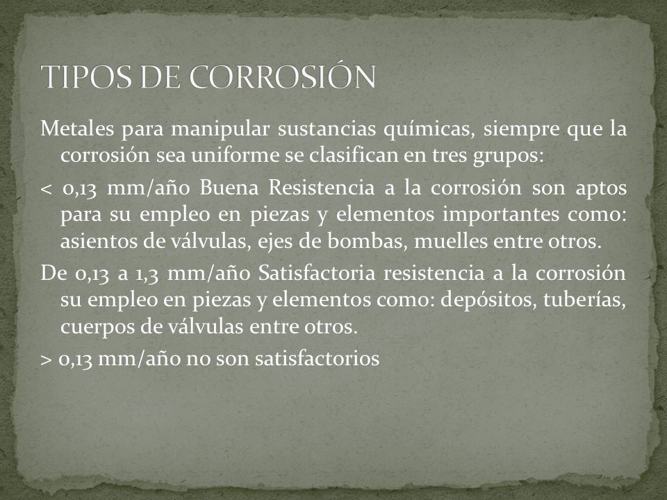 TIPOS DE CORROSIÓN