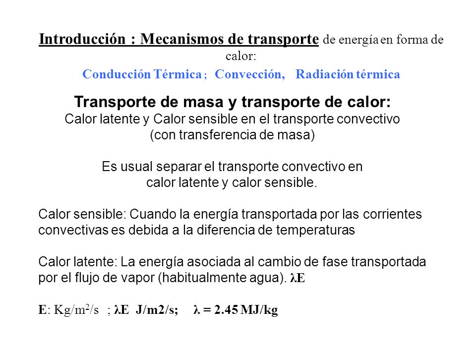 Transporte de masa y transporte de calor: