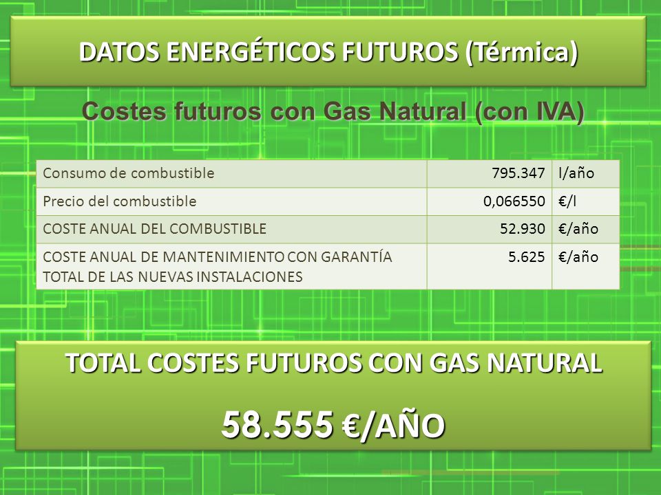 €/AÑO DATOS ENERGÉTICOS FUTUROS (Térmica)