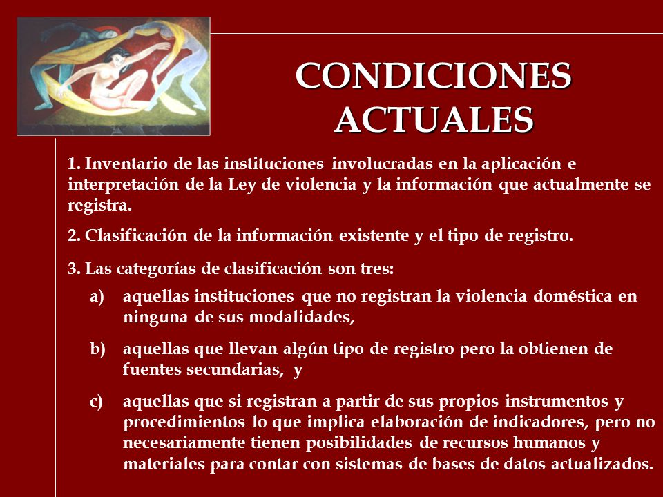 CONDICIONES ACTUALES