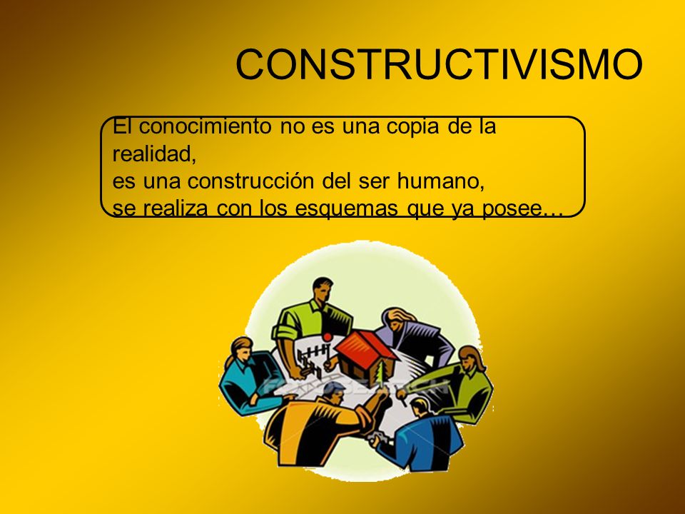 CONSTRUCTIVISMO El conocimiento no es una copia de la realidad,