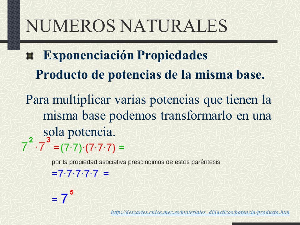 Producto de potencias de la misma base.