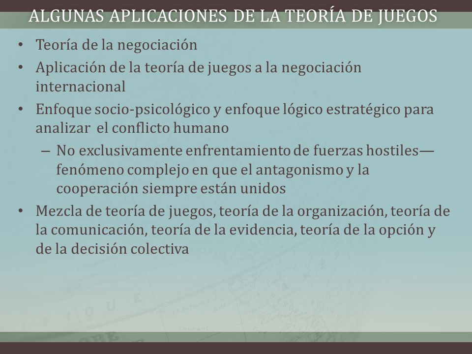 Algunas aplicaciones de la Teoría de juegos