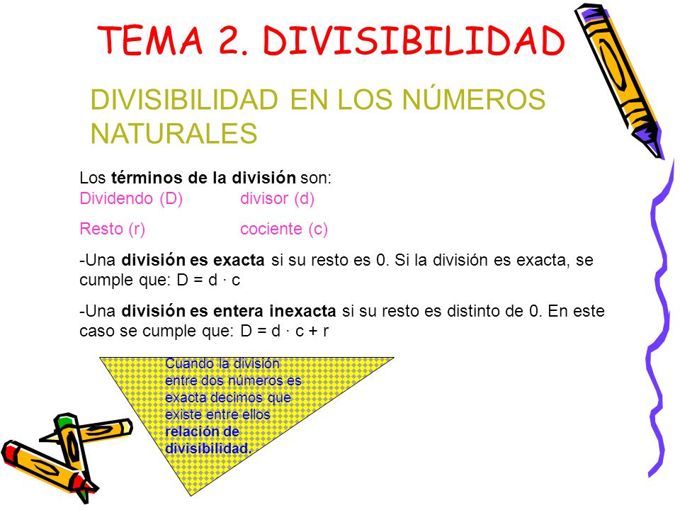 TEMA 2. DIVISIBILIDAD DIVISIBILIDAD EN LOS NÚMEROS NATURALES