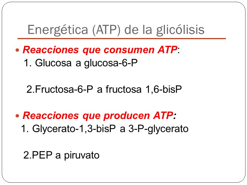Energética (ATP) de la glicólisis