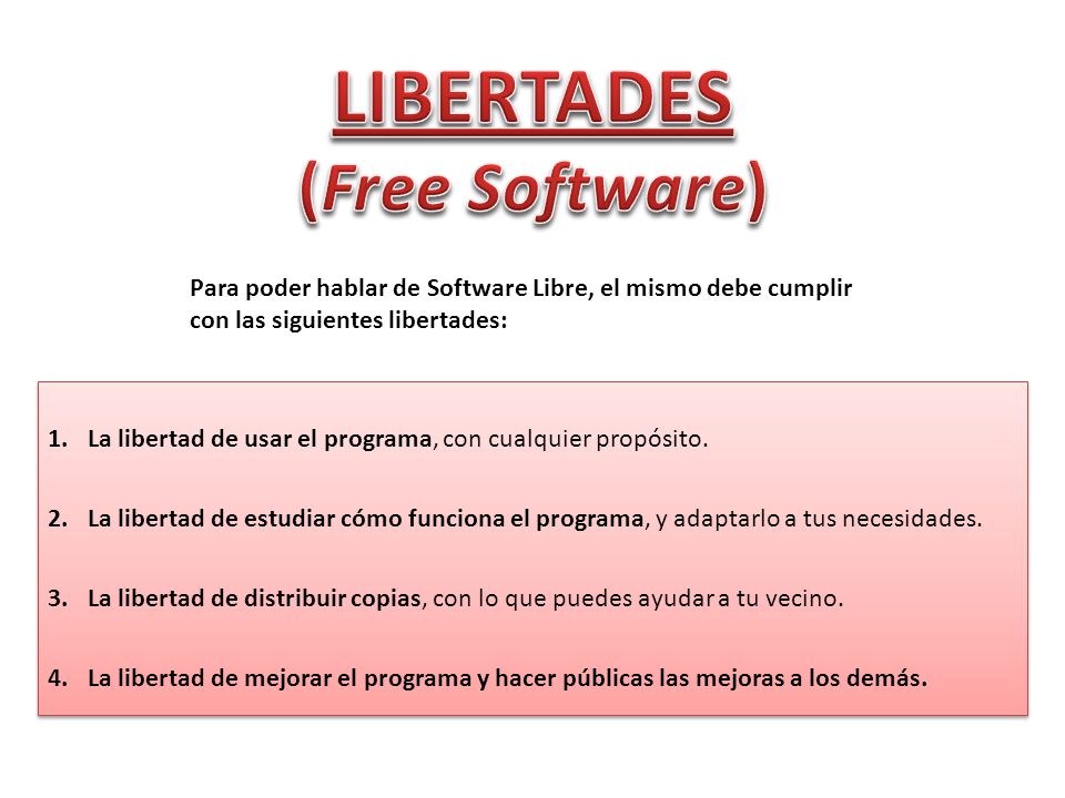 LIBERTADES (Free Software)