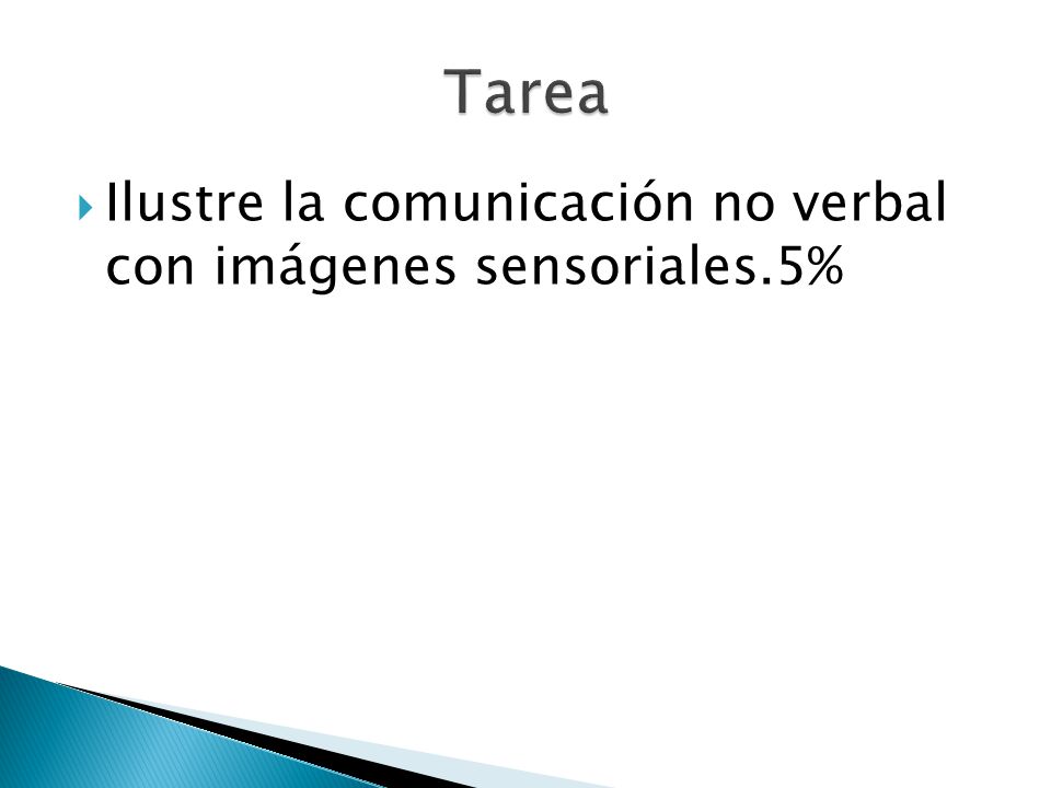 Tarea Ilustre la comunicación no verbal con imágenes sensoriales.5%
