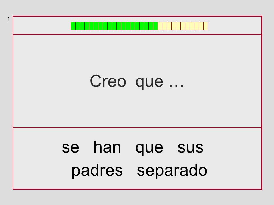 1 Creo que … se han que sus padres separado