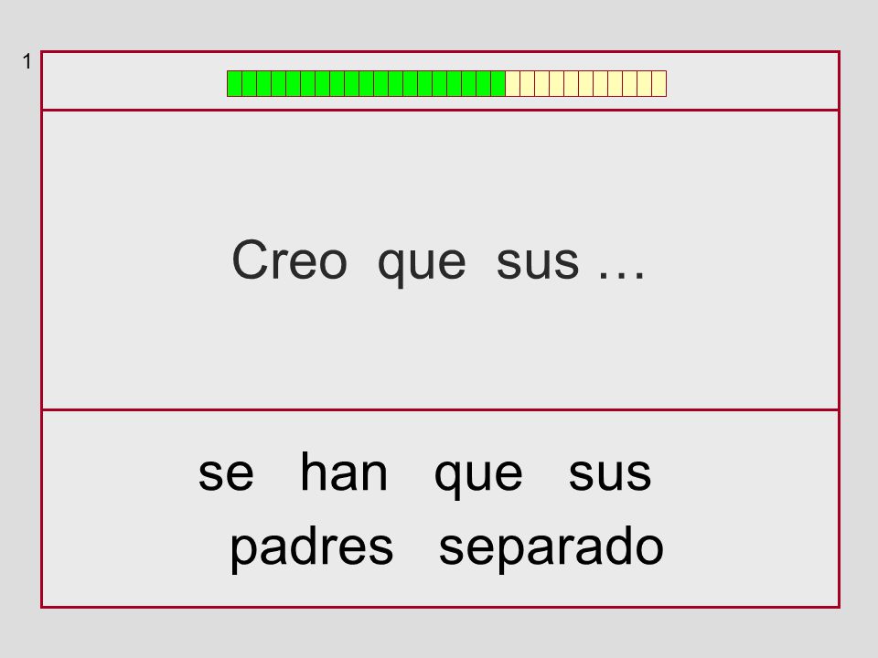 1 Creo que sus … se han que sus padres separado