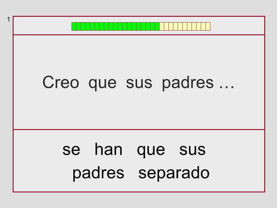 1 Creo que sus padres … se han que sus padres separado