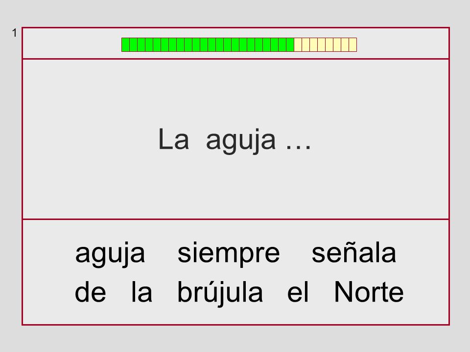 1 La aguja … aguja siempre señala de la brújula el Norte