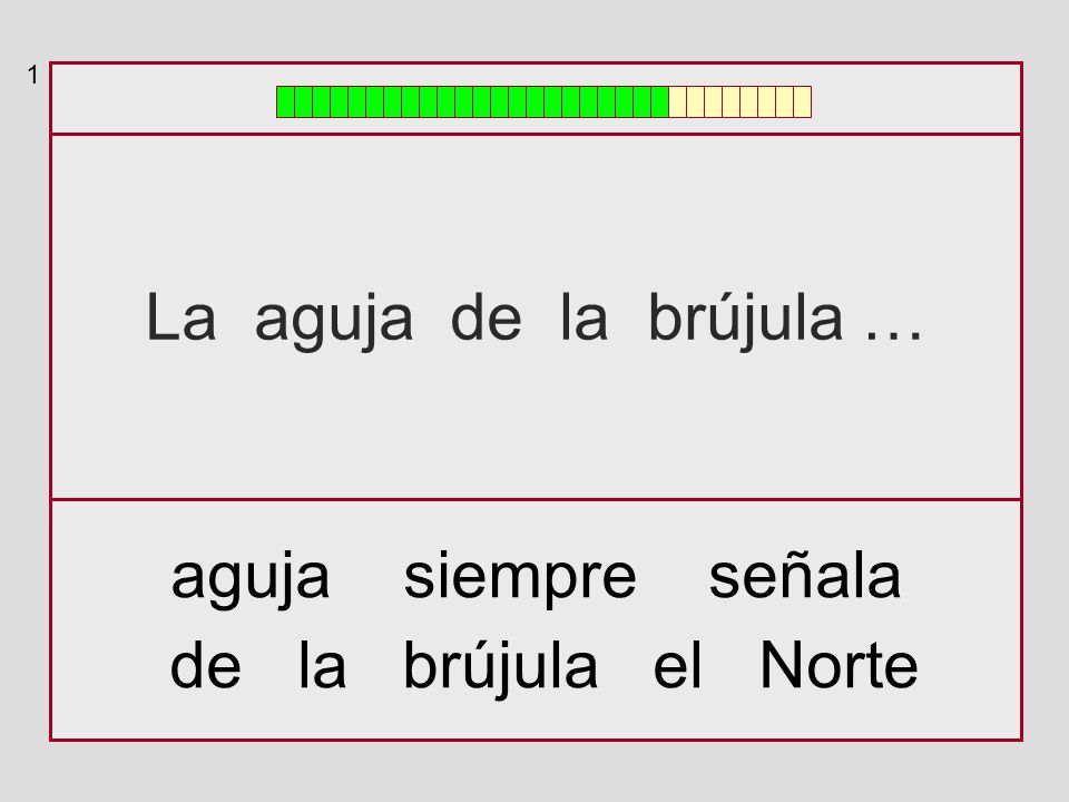 1 La aguja de la brújula … aguja siempre señala de la brújula el Norte