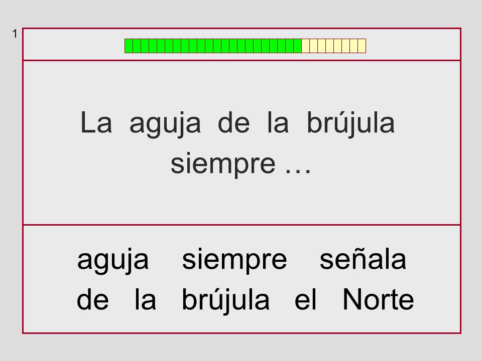 La aguja de la brújula siempre … aguja siempre señala