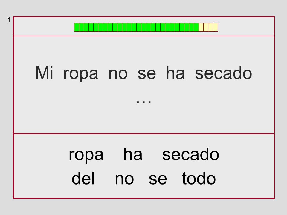 1 Mi ropa no se ha secado … ropa ha secado del no se todo