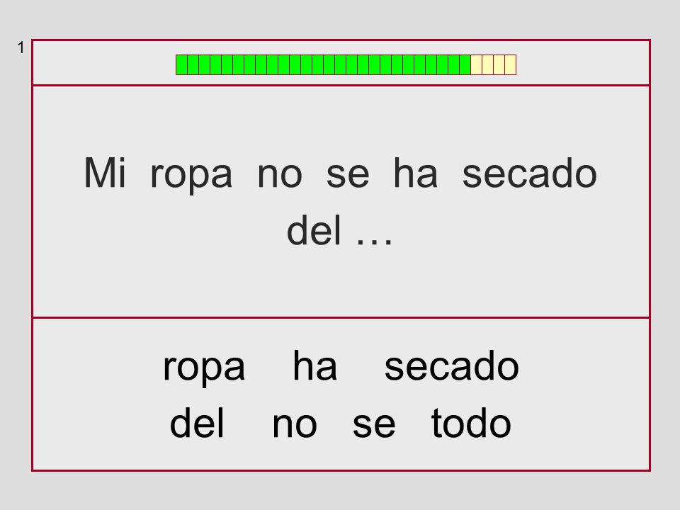 1 Mi ropa no se ha secado del … ropa ha secado del no se todo
