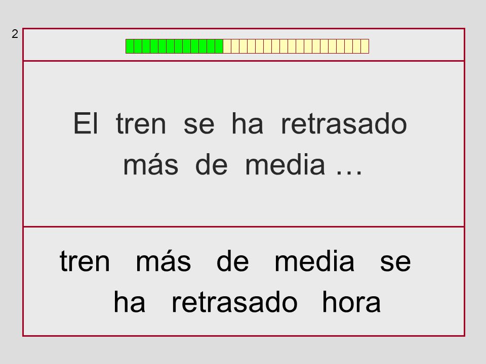 El tren se ha retrasado más de media … tren más de media se
