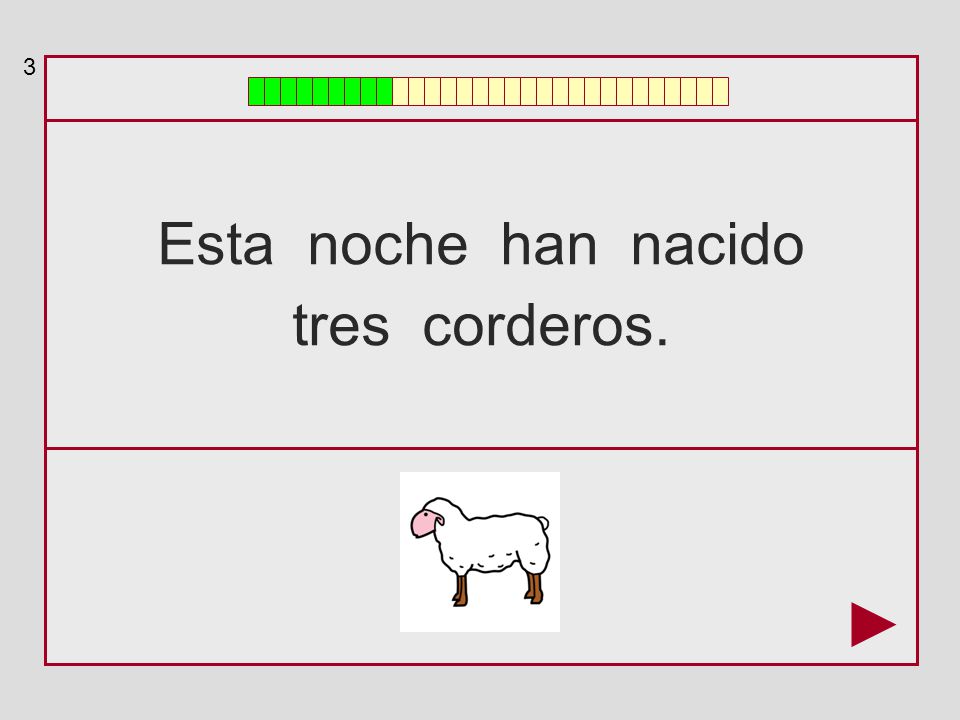 3 Esta noche han nacido tres corderos.