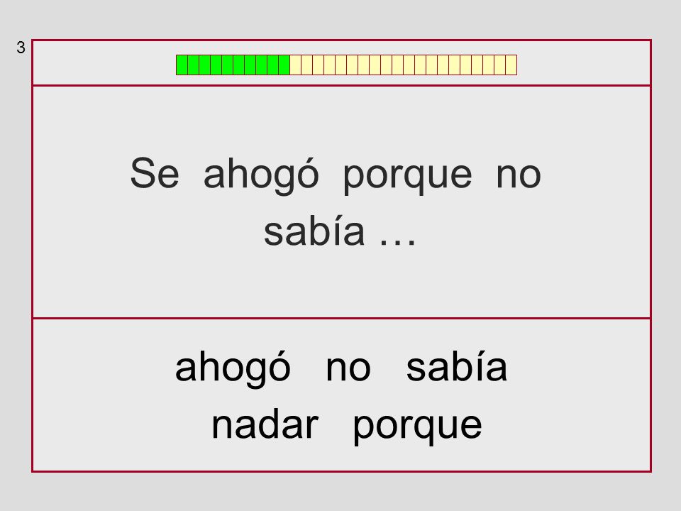 3 Se ahogó porque no sabía … ahogó no sabía nadar porque