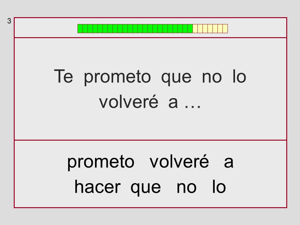 3 Te prometo que no lo volveré a … prometo volveré a hacer que no lo