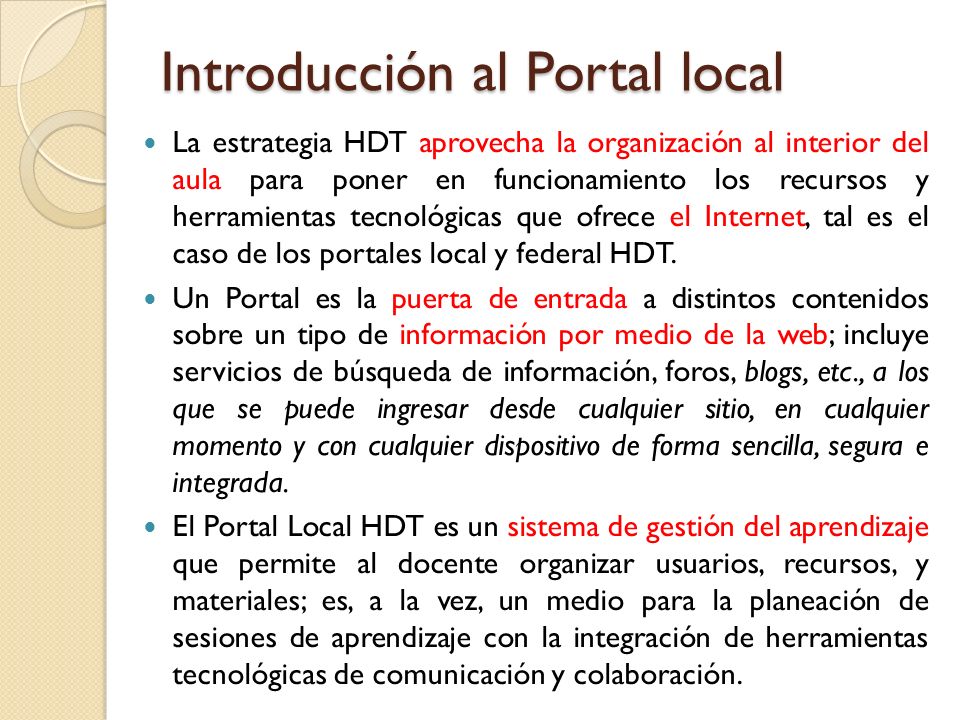 Introducción al Portal local