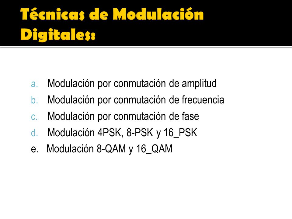 Técnicas de Modulación Digitales: