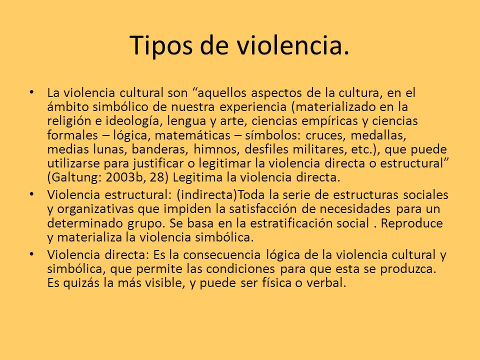 Tipos de violencia.