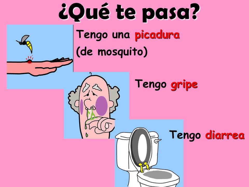 ¿Qué te pasa Tengo una picadura (de mosquito) Tengo gripe