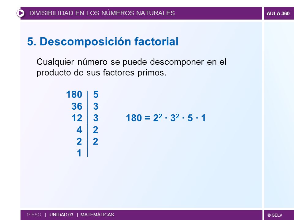 5. Descomposición factorial