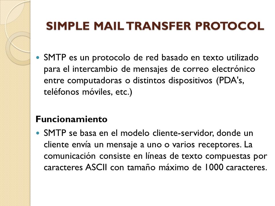 SIMPLE MAIL TRANSFER PROTOCOL
