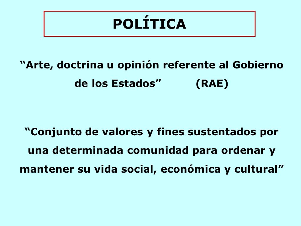 Arte, doctrina u opinión referente al Gobierno de los Estados (RAE)