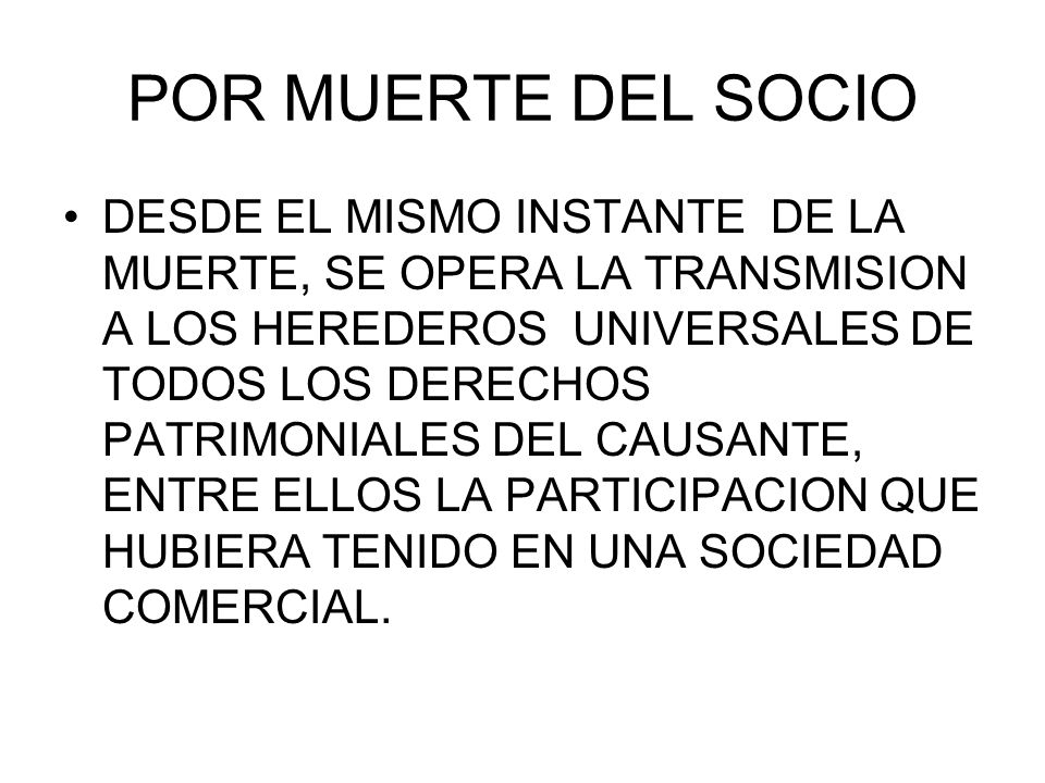 POR MUERTE DEL SOCIO