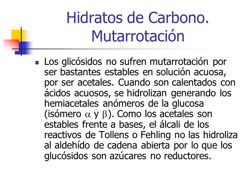 Hidratos de Carbono. Mutarrotación