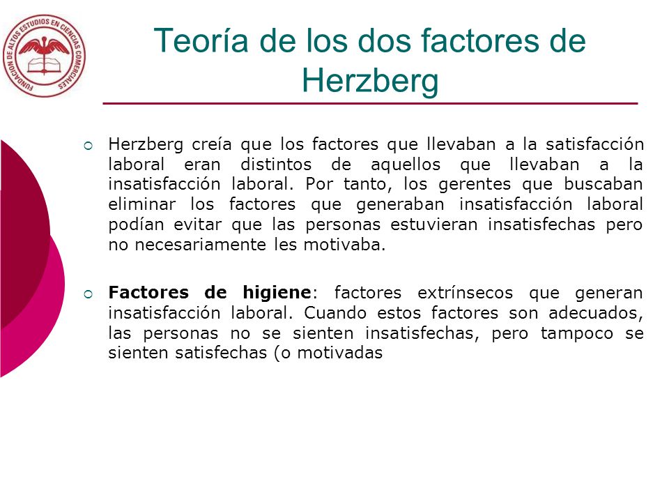 Teoría de los dos factores de Herzberg