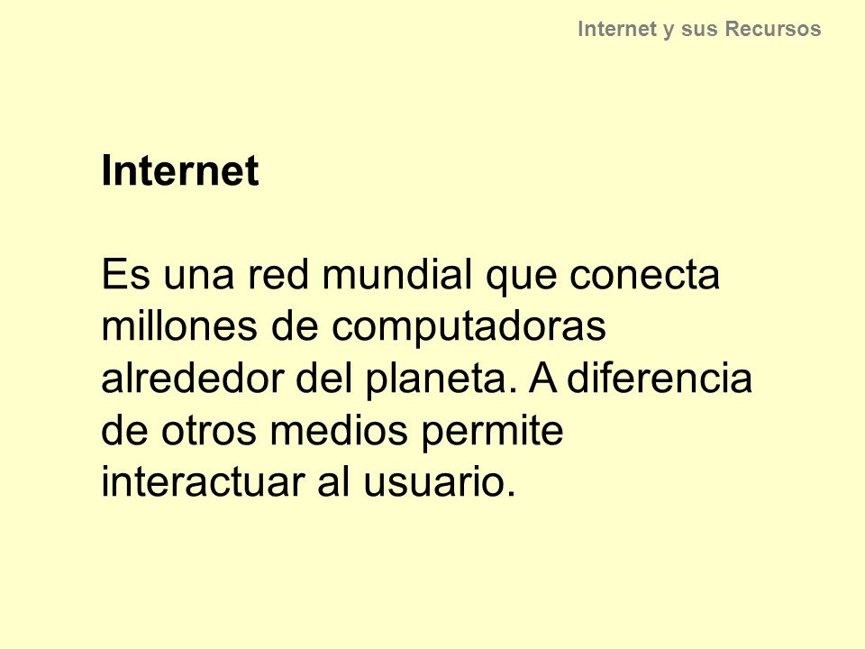 Internet y sus Recursos