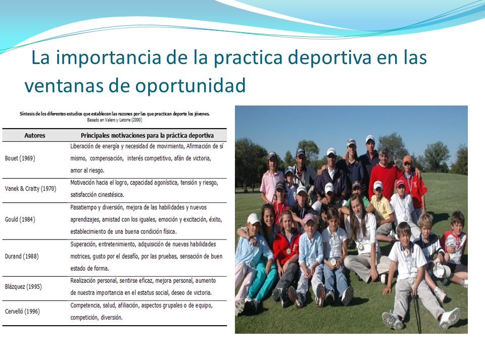 La importancia de la practica deportiva en las ventanas de oportunidad