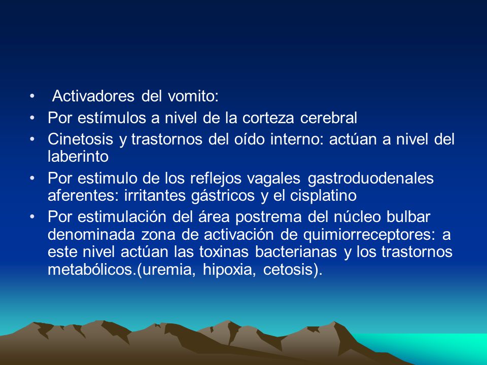 Activadores del vomito: