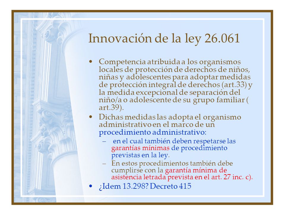Innovación de la ley