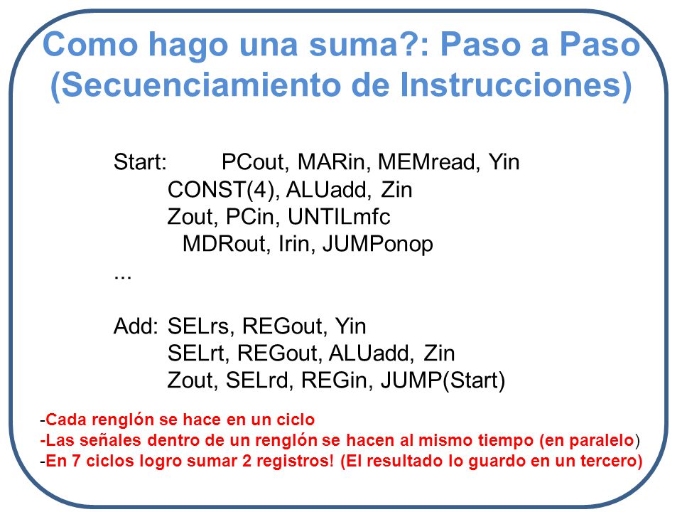 Como hago una suma : Paso a Paso (Secuenciamiento de Instrucciones)